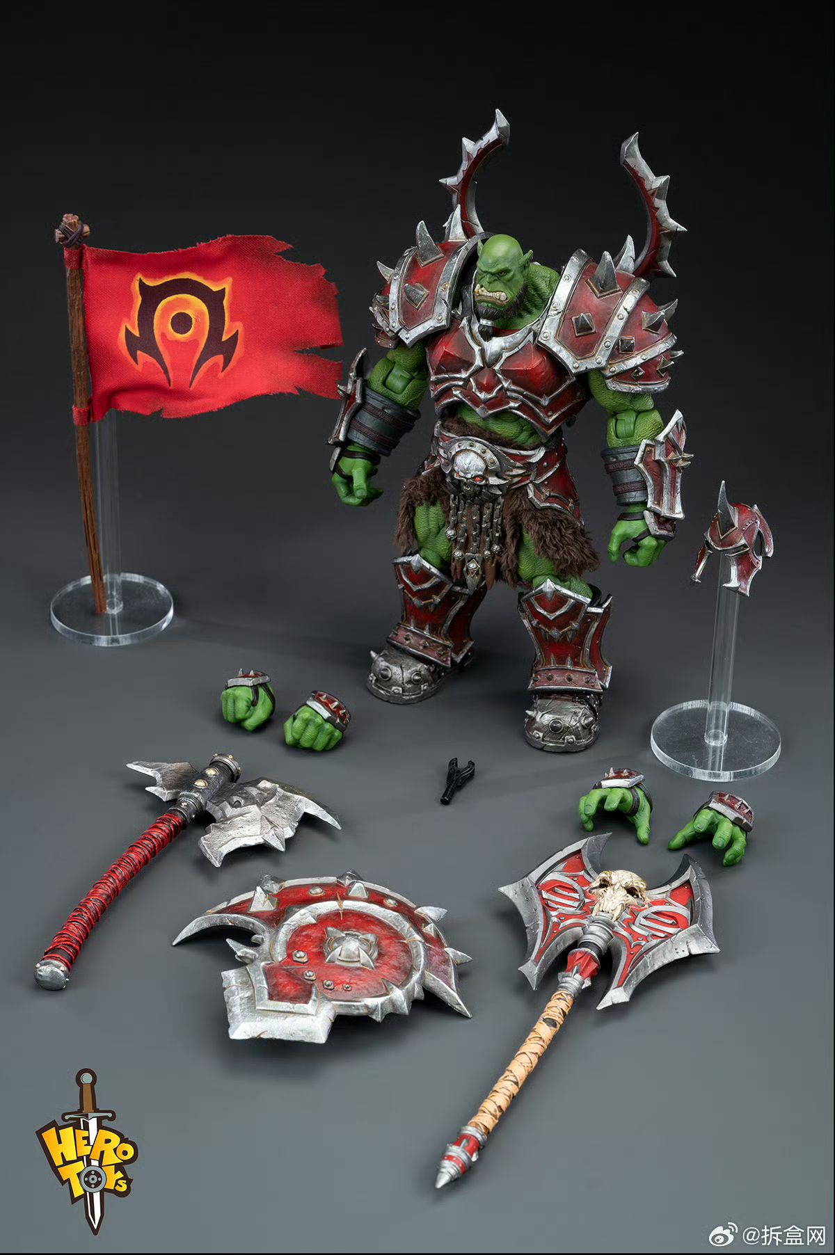 现货秒发Hero toys魔兽兽人督军战士精英库卡隆7寸包正版非ko