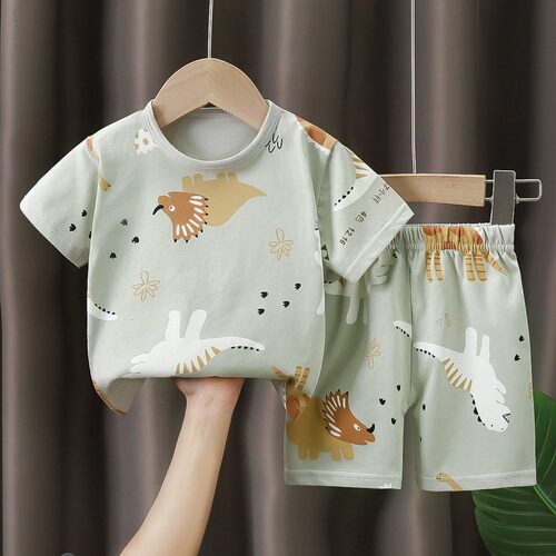 儿童短袖套装纯棉夏季新款男童夏装宝宝T恤女童衣服服装薄款童装