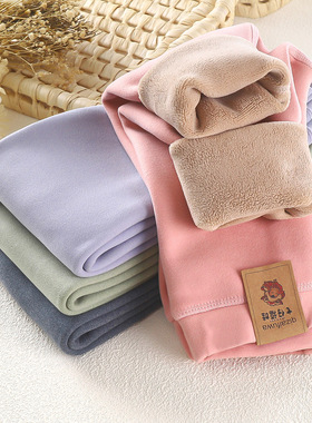 秋冬保暖裤中大童加厚加绒秋裤打底裤儿童奥粒绒裤子男童女孩