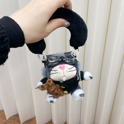 路西法猫咪磁吸支架适用三星zflip6/5/4折叠屏手机壳novaflip新款小米mixflip保护套荣耀magicvflip女pocket2