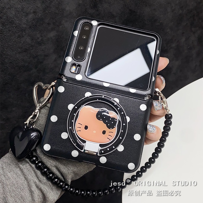 韩系ins波点Kit猫磁吸支架适用荣耀MagicVFlip2手机壳华为Pocket2/s折叠屏novaFlip新款PuraX典藏版保护套