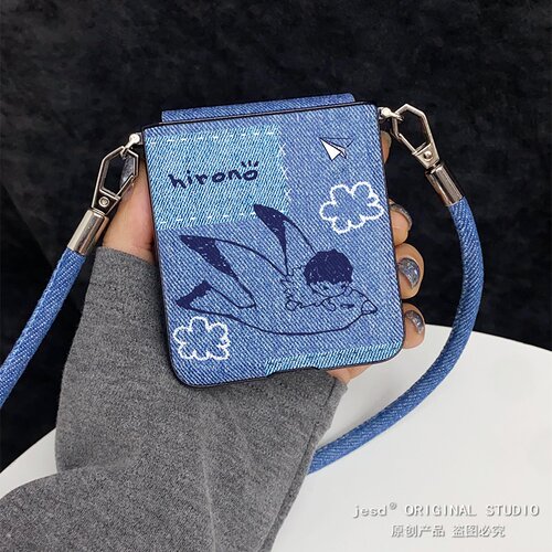 ins潮牌卡通动漫Hirono小野适用三星zflip67折叠屏purax手机壳华为pocket2小米Mixflip2可爱vflip2全包n3flip