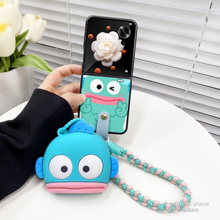 小丑鱼耳机零钱书包手绳适用荣耀MagicVFlip手机壳卡通可爱创意magic v flip小折叠屏皮质保护套斜挎背带挂绳