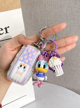 紫色鸭适用奔驰钥匙套新E级C260L女款包E300L钥匙扣GLC/GLE/GLA