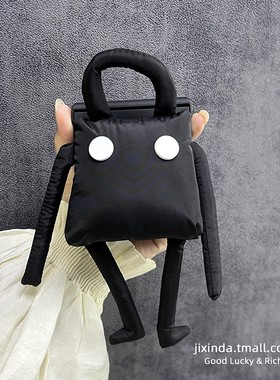 黑色人偶零钱包铰链全包适用于华为P60Pocket手机壳P50Pocket个性保护套PocketS宝盒折叠屏手链斜挎女款