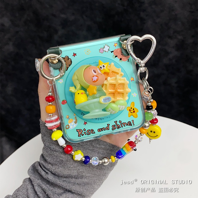 日韩趣味ins可爱小黄鸭星星人磁吸支架适用荣耀MagicVFlip2华为Pocket2折叠屏novaFlip新款PuraX典藏版手机壳