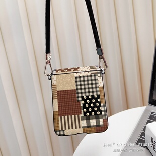 小众美拉德小碎花格纹拼接适用三星zflip7折叠屏n3flip手机壳purax小米mixflip2保护套pocket2新款荣耀vflip2