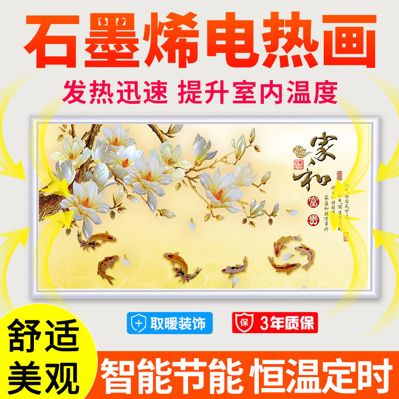 石墨烯取暖器电热板画碳晶墙暖壁画电暖器家用省电壁挂式电暖气片