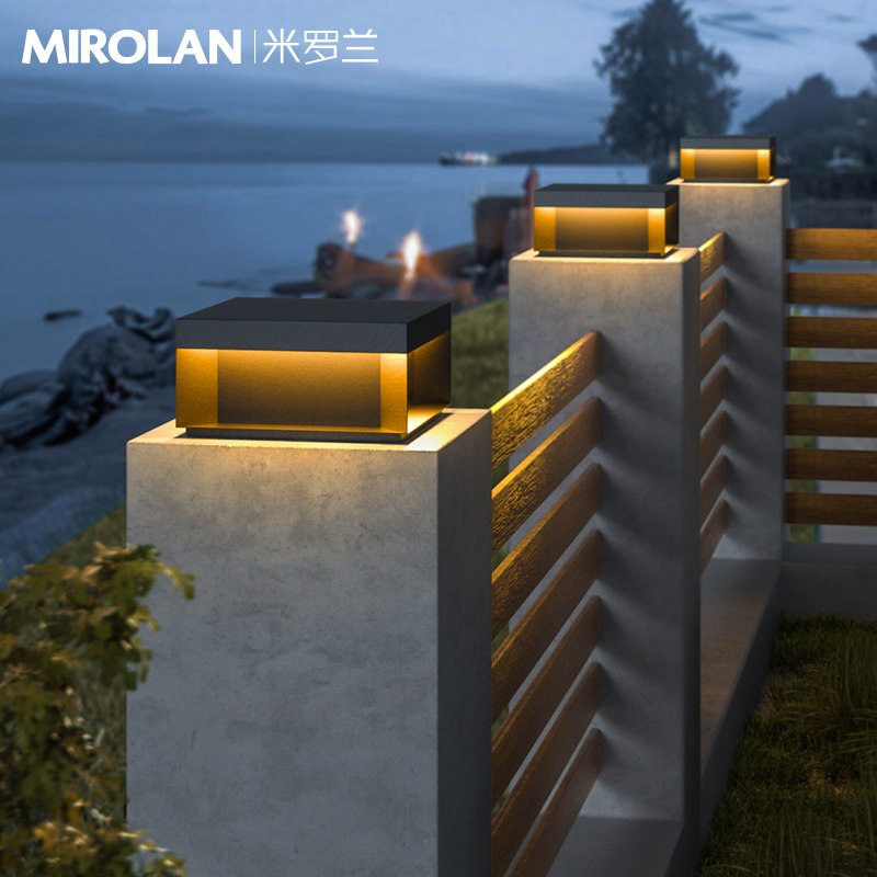 太阳能柱头灯户外防水庭院灯柱子灯别墅围墙大门口柱顶灯接电款