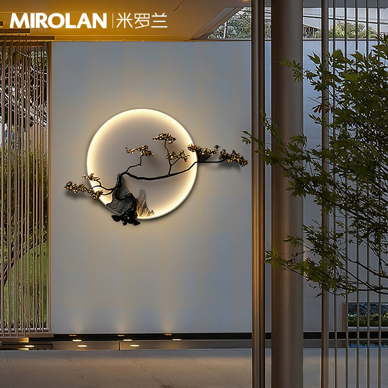 太阳能壁灯新中式庭院灯别墅外墙灯室外背景墙装饰灯户外玄关灯