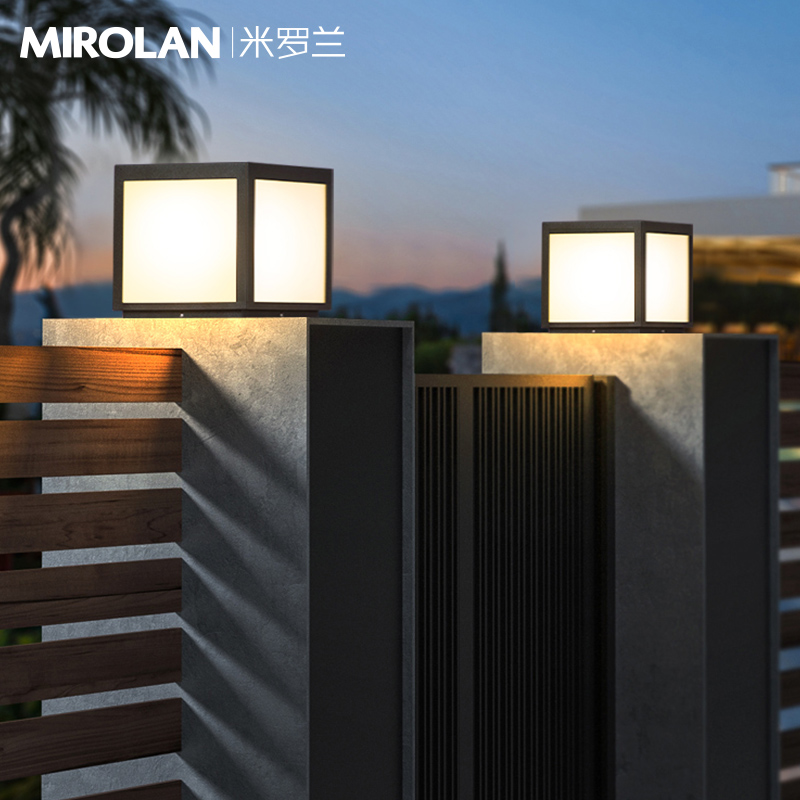 围墙柱头灯接电款别墅门柱灯花园庭院灯H大门柱子灯户外墙头灯防