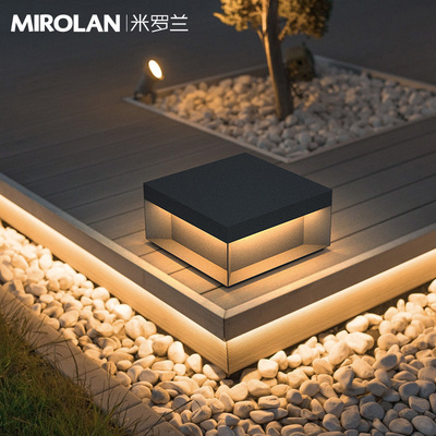 柱灯太阳能灯地灯户外防水围墙柱头灯庭院灯农村大门柱子灯门头灯