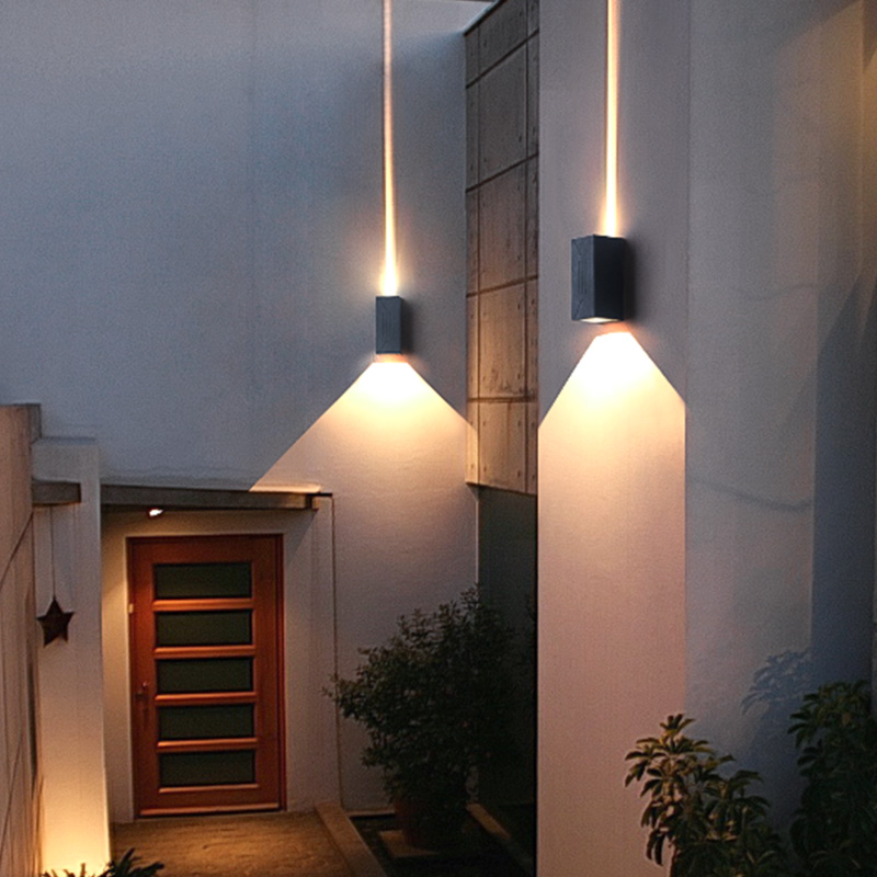 洗墙灯户外防水i220v壁灯户外庭院灯别墅阳台花园双头壁灯柱子壁