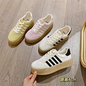 女2026春季 运动鞋 新款 糖果色百搭系带板鞋 韩版 厚底松糕休闲鞋 女鞋