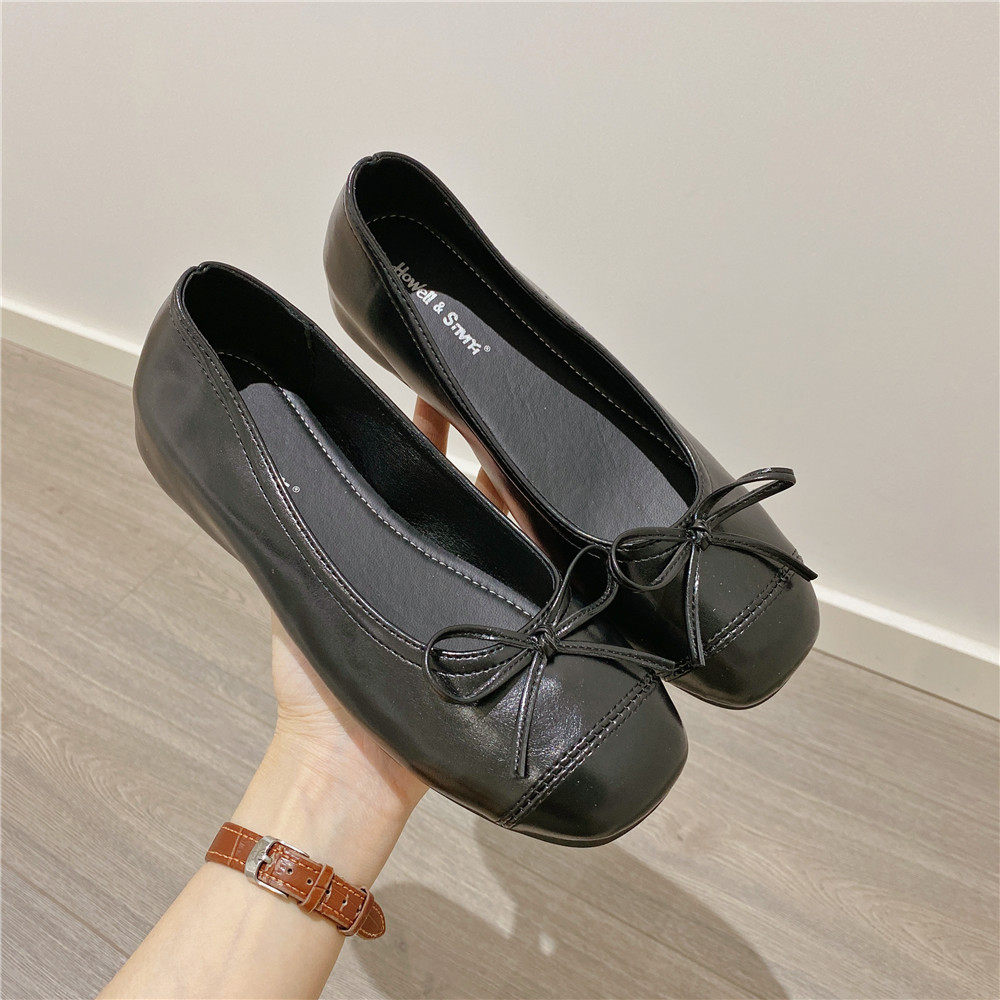 玛丽珍鞋银色蝴蝶结单鞋女2026春季新款韩版内增高厚底浅口豆豆鞋