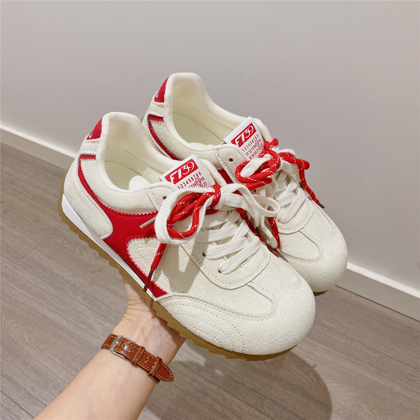 复古系带德训鞋板鞋女2026春季新款韩版内增高厚底休闲鞋运动鞋女,女鞋,休闲板鞋,淘宝优惠券,粉丝福利购,淘宝优惠卷