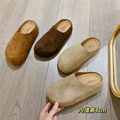 内增高懒人厚底拖鞋 复古勃肯鞋 韩版 新款 女 包头半拖女外穿2026春季
