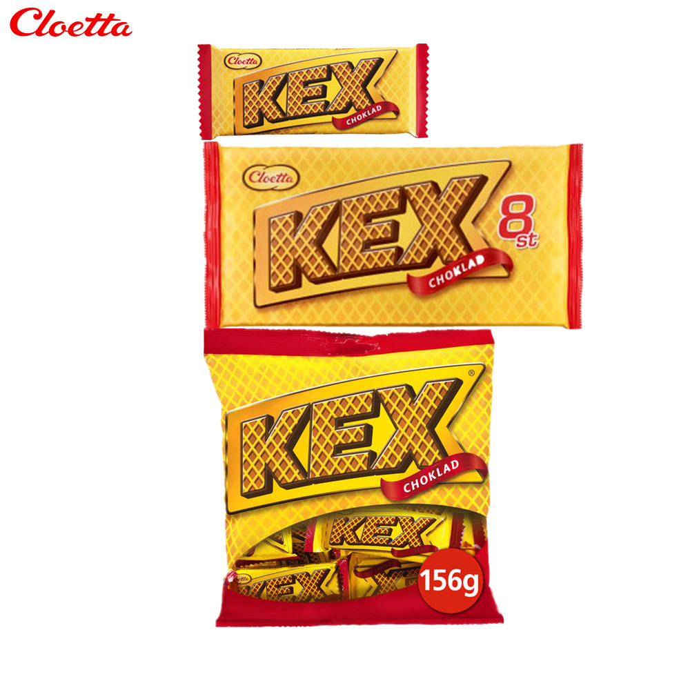 现货瑞典进口传统老牌cloetta巧克力威化夹心KEX饼干袋装块状北欧