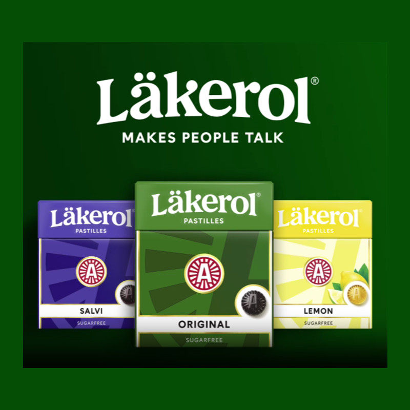 现瑞典原产Lakerol乐奇乐无糖润喉糖海盐覆盆子原味甘草柠檬薄荷