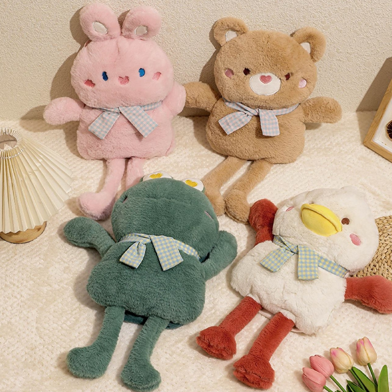 卡通玩偶双插手暖手宝电热水袋