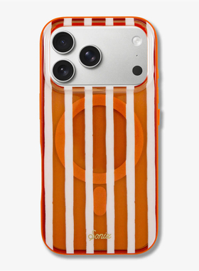 现货 美国Sonix潮牌适用于苹果17磁吸手机壳iPhone17ProMax橙色条纹绿色裸粉时尚个性高端创意防摔全包保护壳