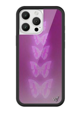 wildflower美国代购16霓虹蝴蝶适用苹果iPhone15ProMax WF手机壳