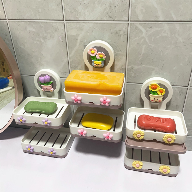 创意壁挂皂盒双层免打孔浴室香皂肥皂置物架卫生间皂盒皂架肥皂盒