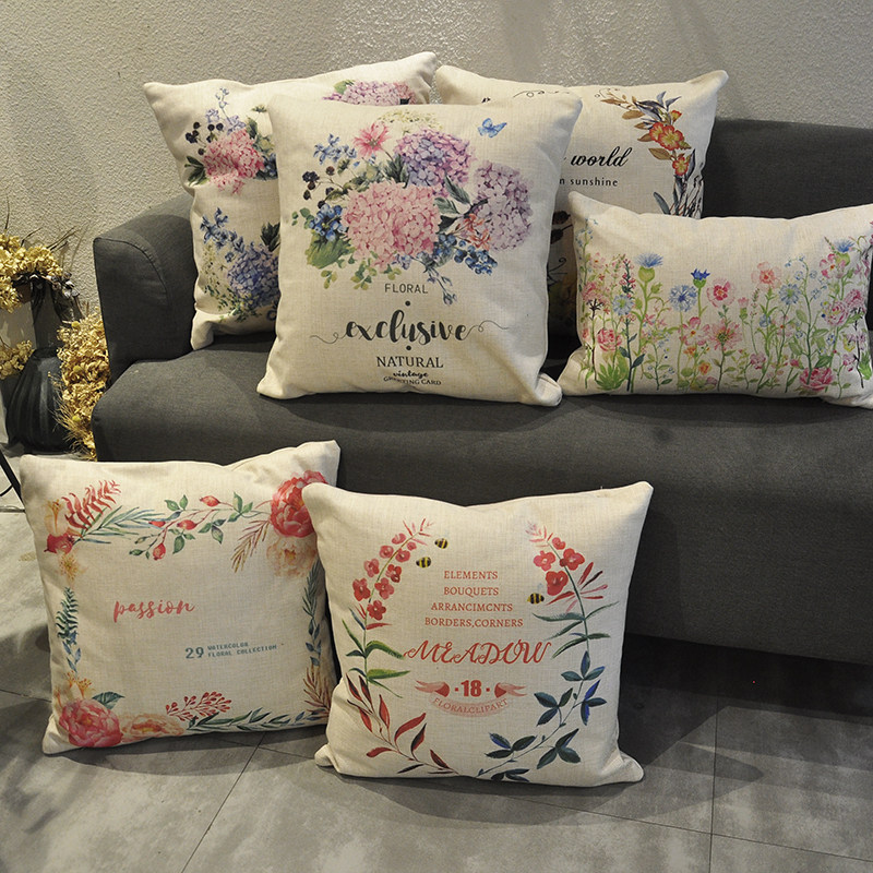 简约现代亚麻布艺抱枕沙发靠垫腰靠办公室椅子护腰垫汽车座椅靠背在类目 居家布艺, 靠垫/抱枕中 - 来自Buy2taobao.com提供专业的淘宝代购服务