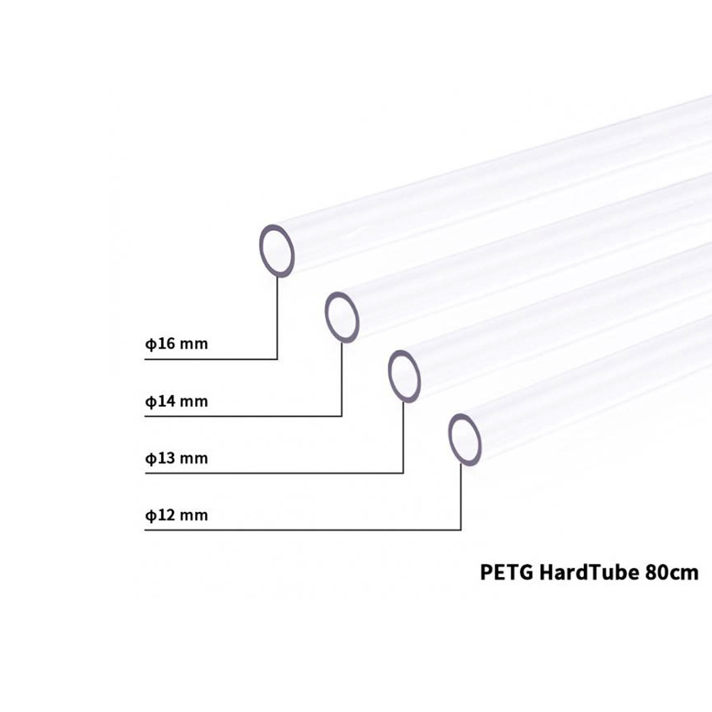 透明PETG硬管水冷散热管80cm