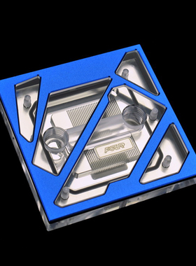 bykski 水冷散热器  FOUR FR-CU-RA  1151/1700CPU水冷头  蓝色