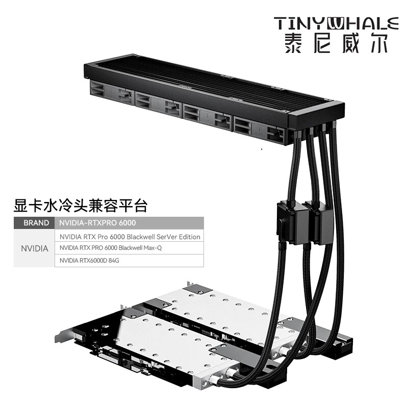 PRO6000工作站版服务器GPU显卡一体式水冷头全金属版液冷散热器