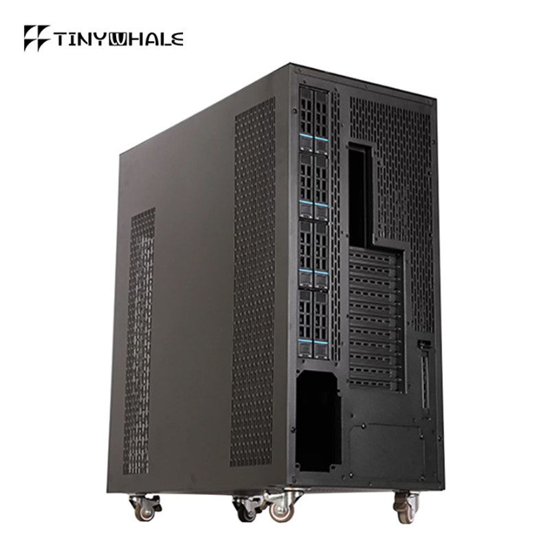 TinyWhale全塔服务器工作站机箱 多卡热插拔8盘位 4卡液冷机箱
