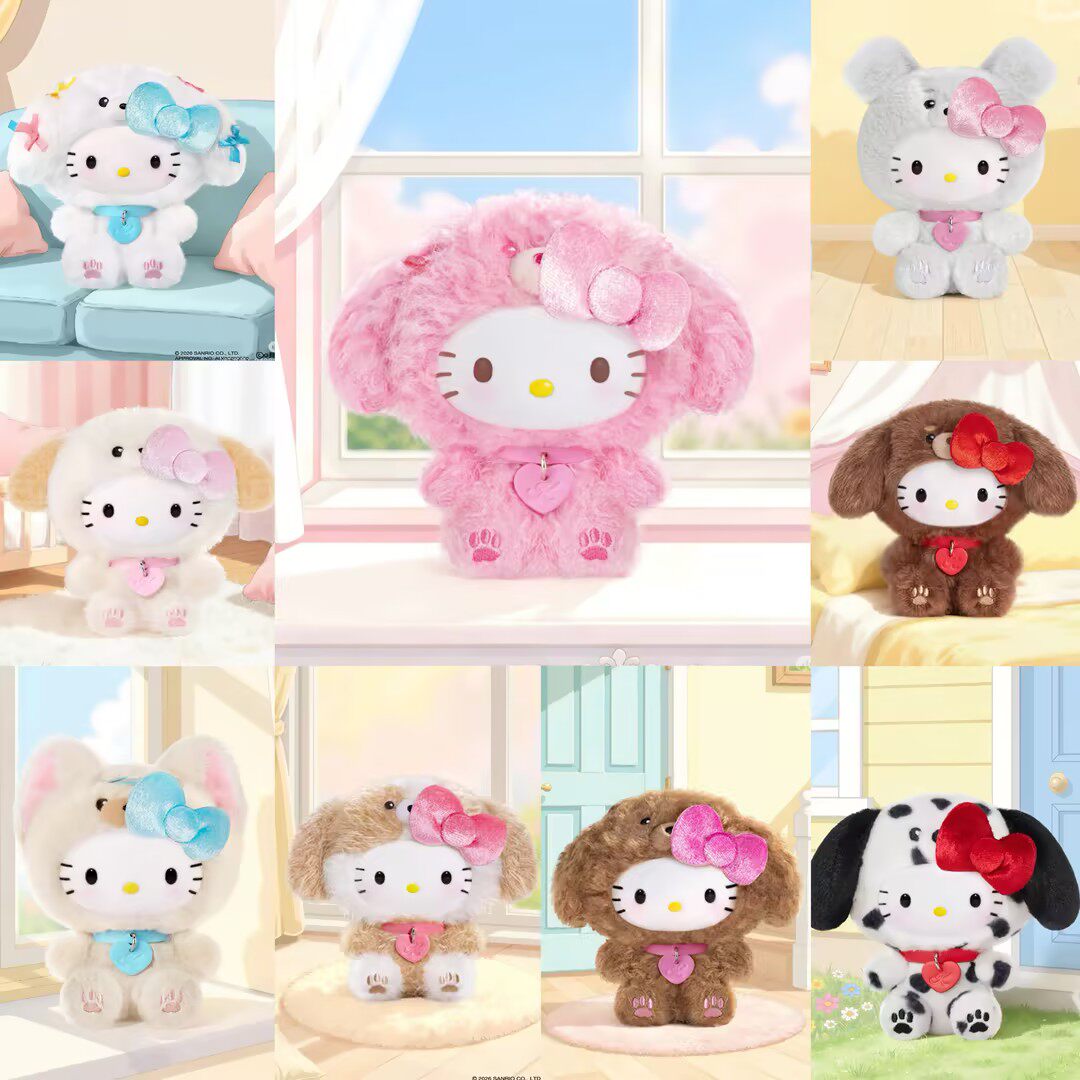 TOPTOY正品HelloKitty小狗派对系列盲盒毛绒挂件潮玩可爱周边礼物