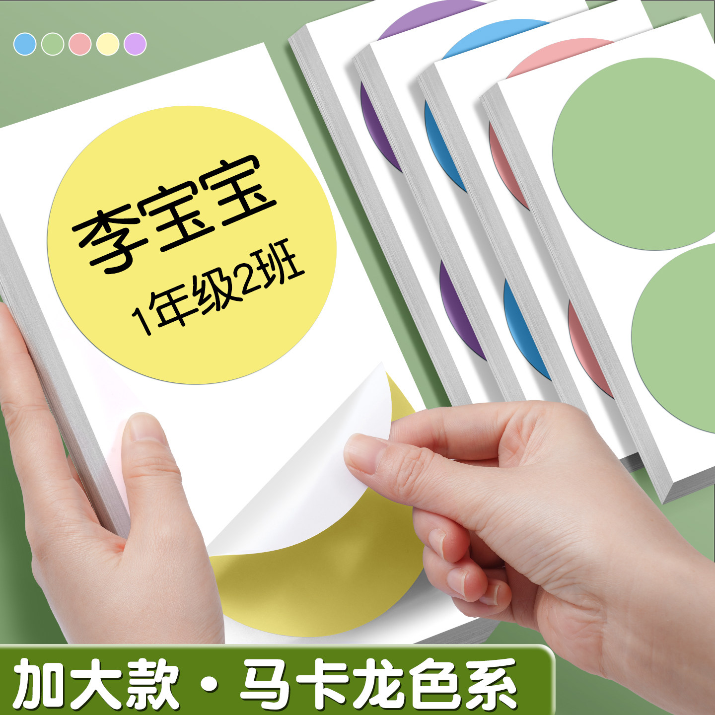 大尺寸马卡龙圆形贴纸彩色圆点