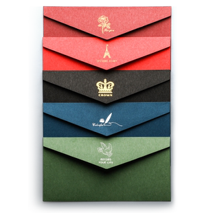 牛皮纸信封信纸套装复古小众文艺手写书信加厚贺卡明信片袋彩色创意卡片情侣精美欧美浪漫烫金生日情书创意