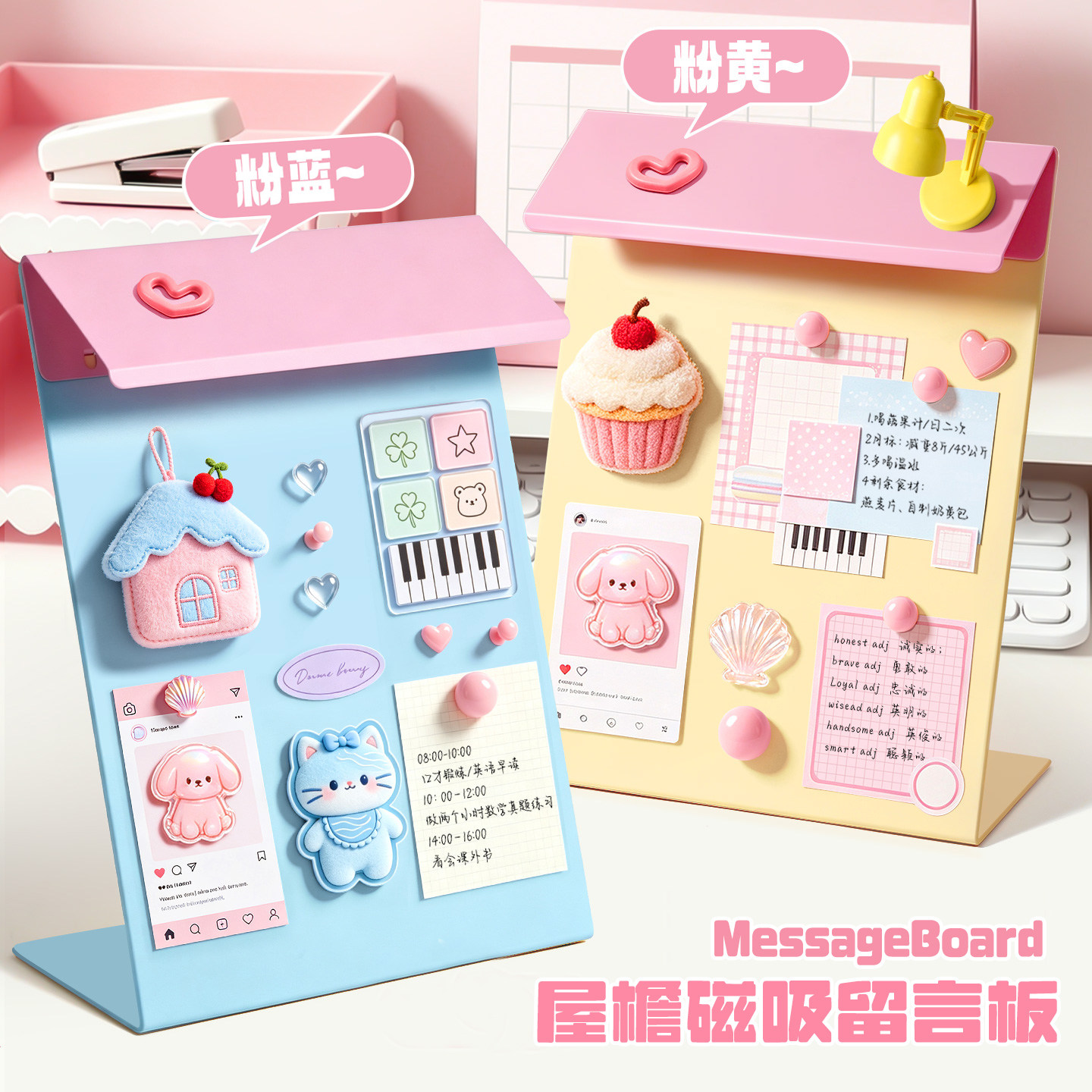 桌面磁吸展示板留言板冰箱贴展示