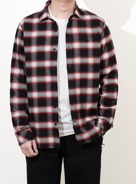 26早春玛汀 色织格纹 32支双股精梳长绒棉 厚实磨毛长袖衬衫男