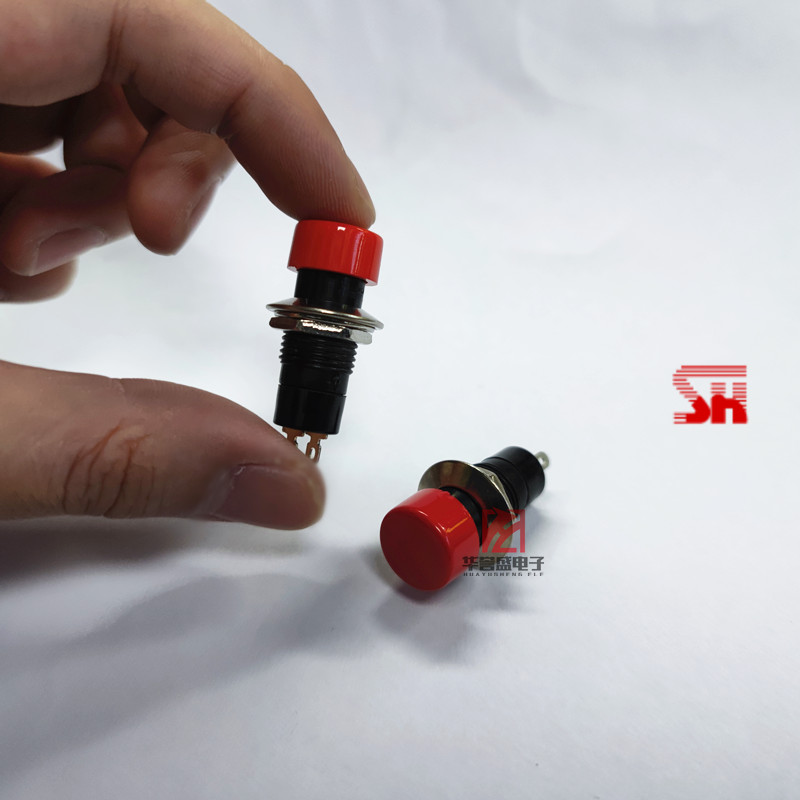 台湾salecom SH R18-21B 按钮开关 自复位 2脚 12MM开孔