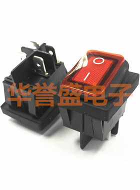 台湾HONYONE 进口 防水翘板 船型 开关 WR-210-C5L-BR 带灯4脚2档