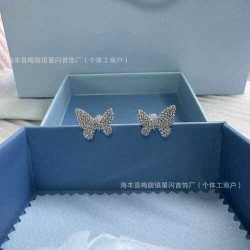 HEFANG何方小蝴蝶耳钉 轻奢优雅灵动耳饰耳环银针 无痕