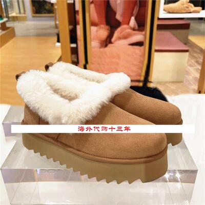 美国正品雪地靴女鞋冬2026新款厚底尼塔大喜庆短靴豆豆鞋FOGBOW
