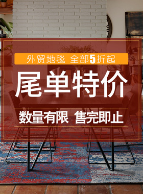清仓特价无胶编织地毯现代极简轻奢美式复古可机洗客厅卧室茶几毯