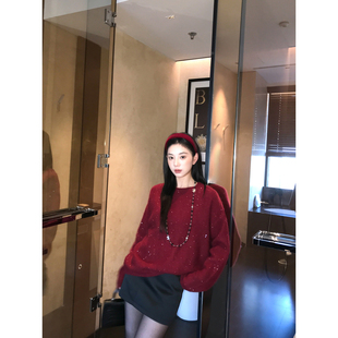 纯色针织衫 上衣 新年倒计时’绵羊毛山羊绒软糯毛衣女冬季 MG小象