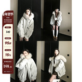 气质大毛领白鸭绒羽绒服女冬季 MG小象 冬日特调 保暖派克服外套