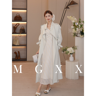 柔风素笺 新款 MG小象 2025秋季 M825X12452 气质轻奢时尚 风衣