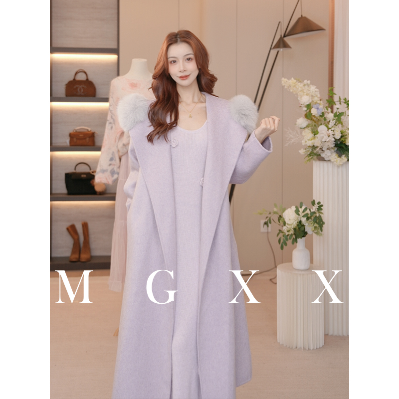 MG小象 2025秋季新款轻奢时尚羊毛宽松加厚双面呢大衣 M825X16830
