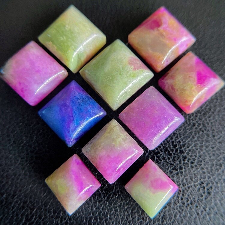 【玺玲珑】桃红樱花舒俱来魔方 天然南非老料舒俱莱戒面方形裸石