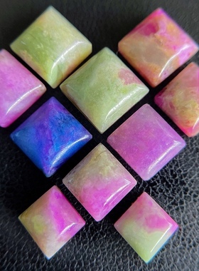 【玺玲珑】桃红樱花舒俱来魔方 天然南非老料舒俱莱戒面方形裸石