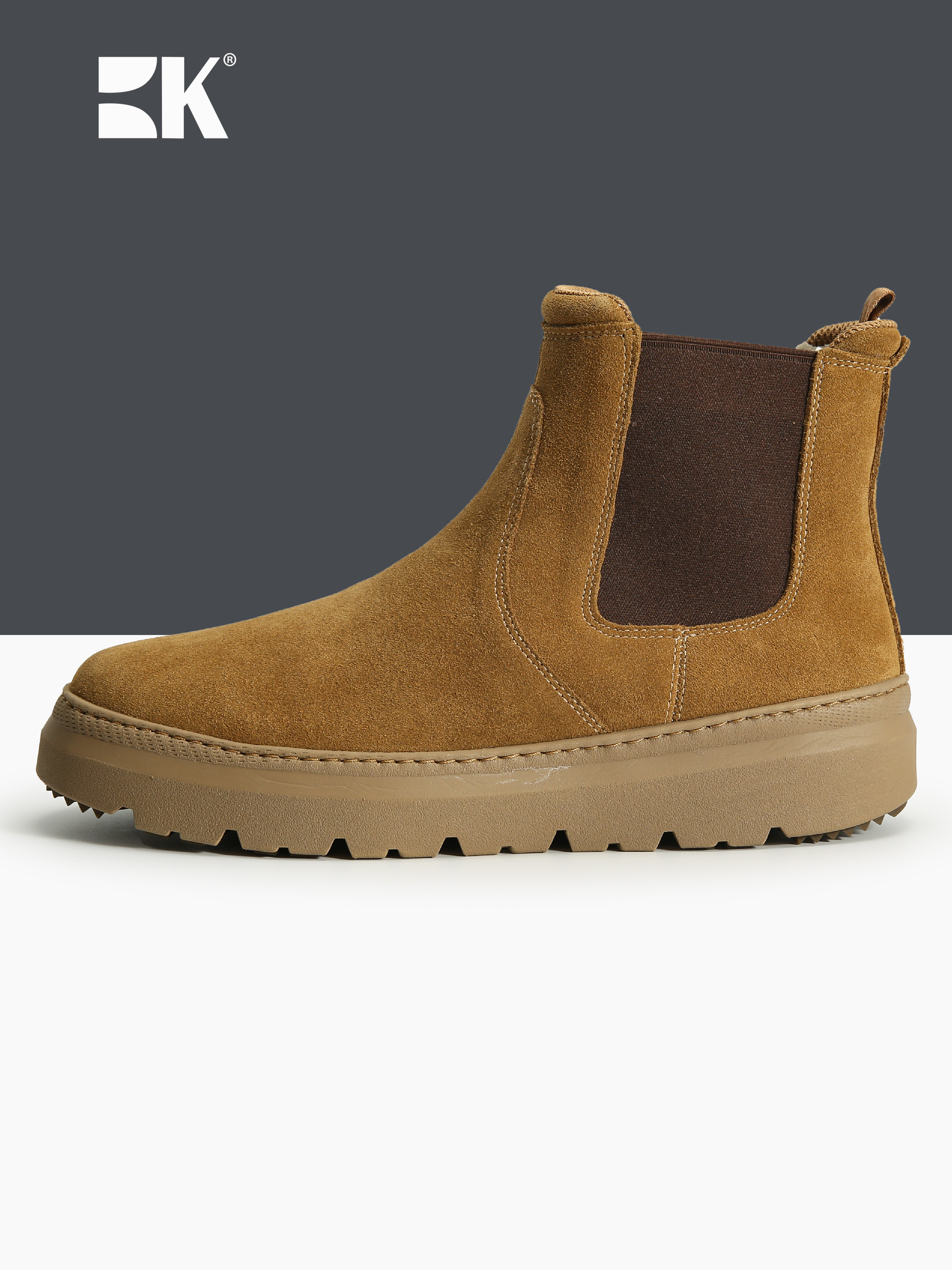 BDKQUGG SNOW BOOTS OUTDOOR WINTER NEW MENS COMFORTABLE FLAT BOTTOM COLOR ROUND TOE FASHION CASUAL CHELSEA BOOTS