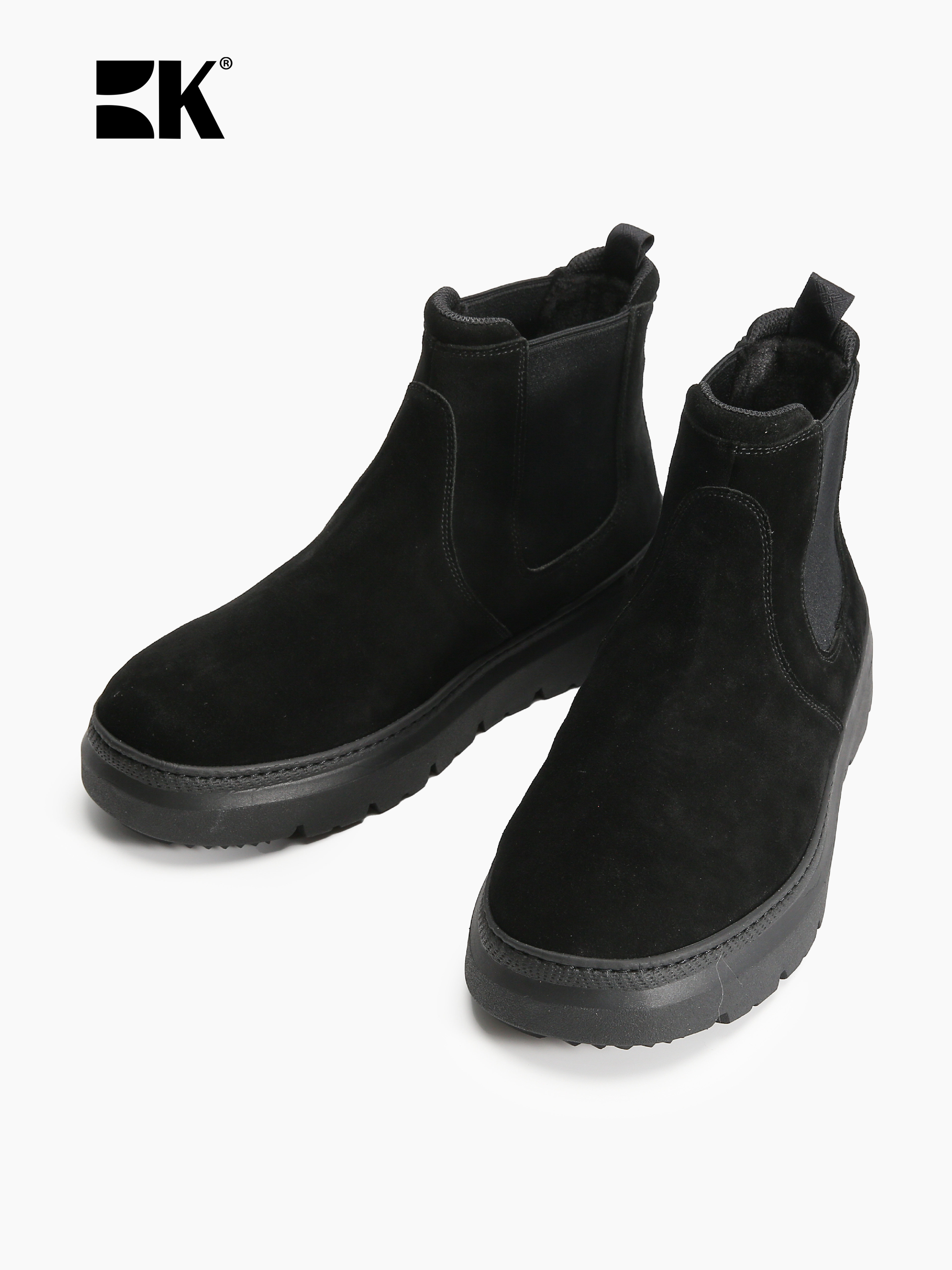 BDKQUGG SNOW BOOTS OUTDOOR WINTER NEW MENS COMFORTABLE FLAT BOTTOM COLOR ROUND TOE FASHION CASUAL CHELSEA BOOTS
